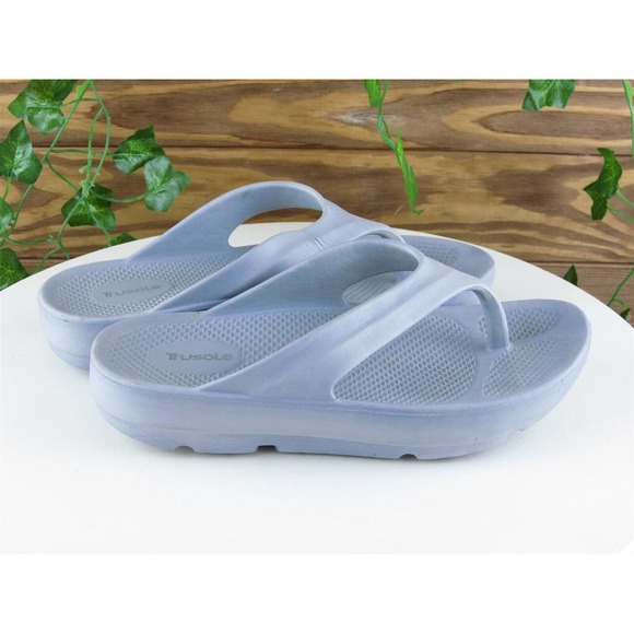 Trusols Size 37 M Women Sandal Flip Flop Gray Synthetic - Picture 5 of 10